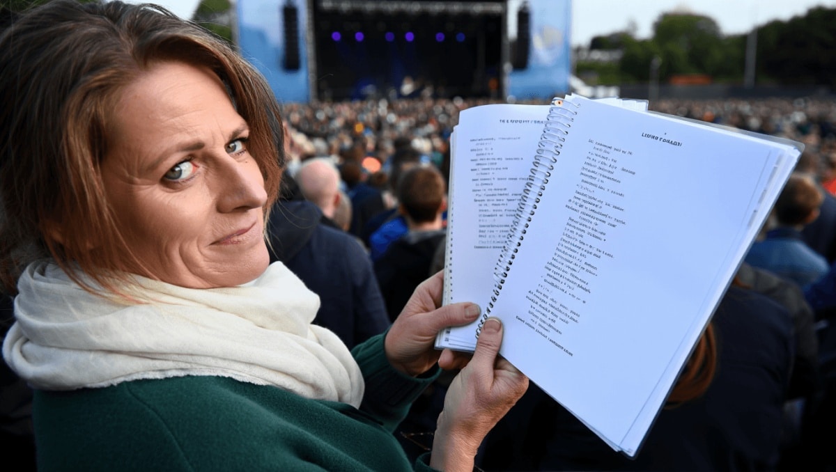 Irish mum responds after going viral at Lewis Capaldi with printed song lyrics