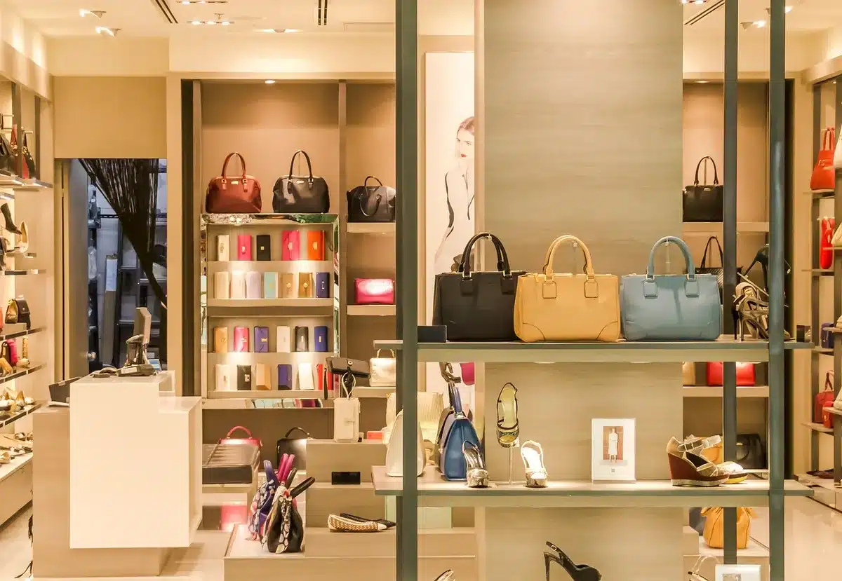 Retail floor displaying trainers, athleisure and sportswear brands