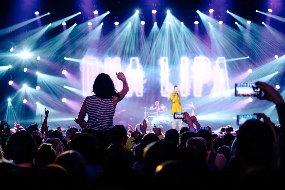 Crowd in front of a daytime festival stage